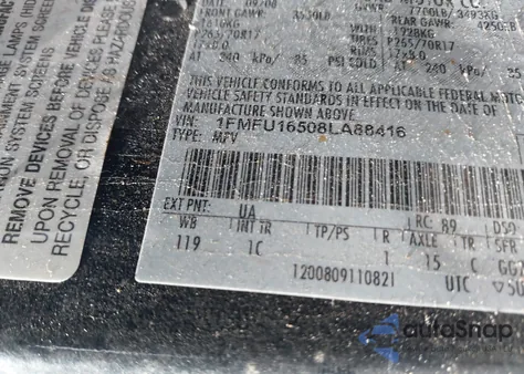 2008 Ford Expedition Xlt z USA, uszkodzony, nr VIN 1FMFU16508LA88416